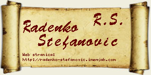 Radenko Stefanović vizit kartica